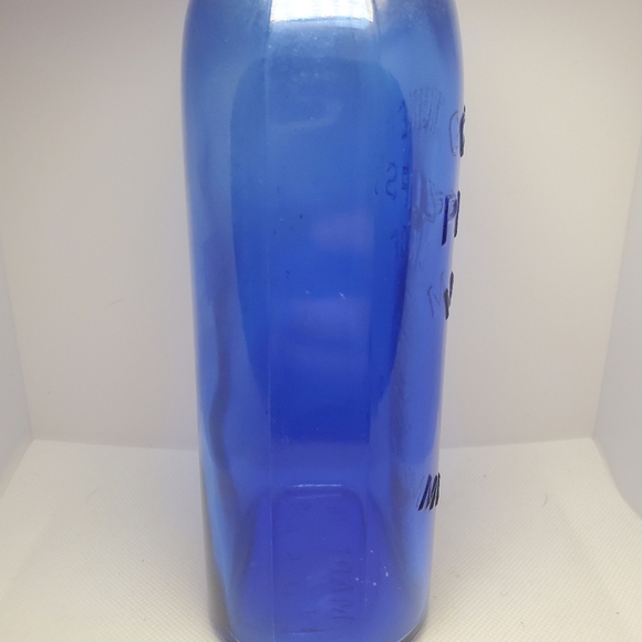 Vintage Genuine Phillips Milk of Magnesia Cobalt Blue Glass Embossed Bottle 9" - Picture 3 of 4